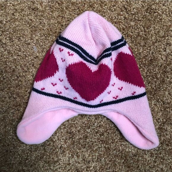 Pink Knit Winter Hat, One Size - Picture 2 of 3